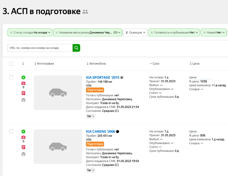 АСП в подготовке